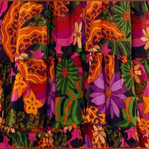 $285 NEW Gorgeous & Colorful FARM RIO Star Fruit Maxi Dress - Picture 8 of 16